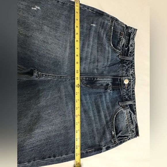 NO BOUNDARIES Denim High Rise Straight Leg Distressed Jean New Size 13 - Picture 8 of 9